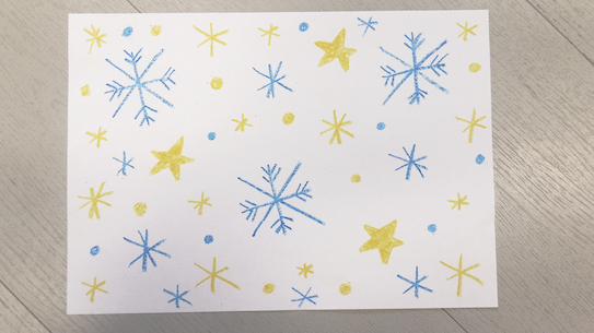 Homemade Snowflake wrapping paper
