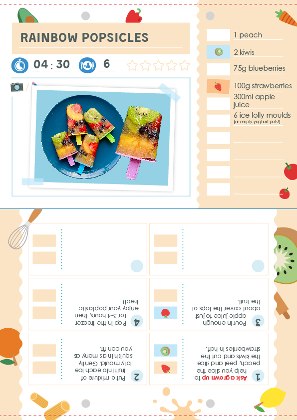 rainbow popsicle recipe card printable