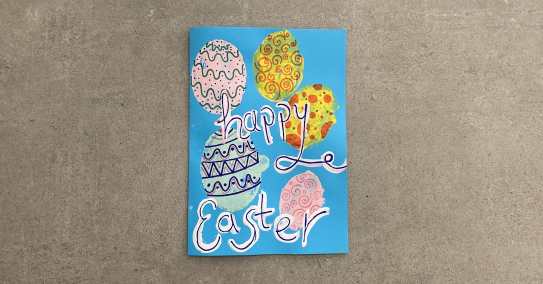 potato print easter card ideas