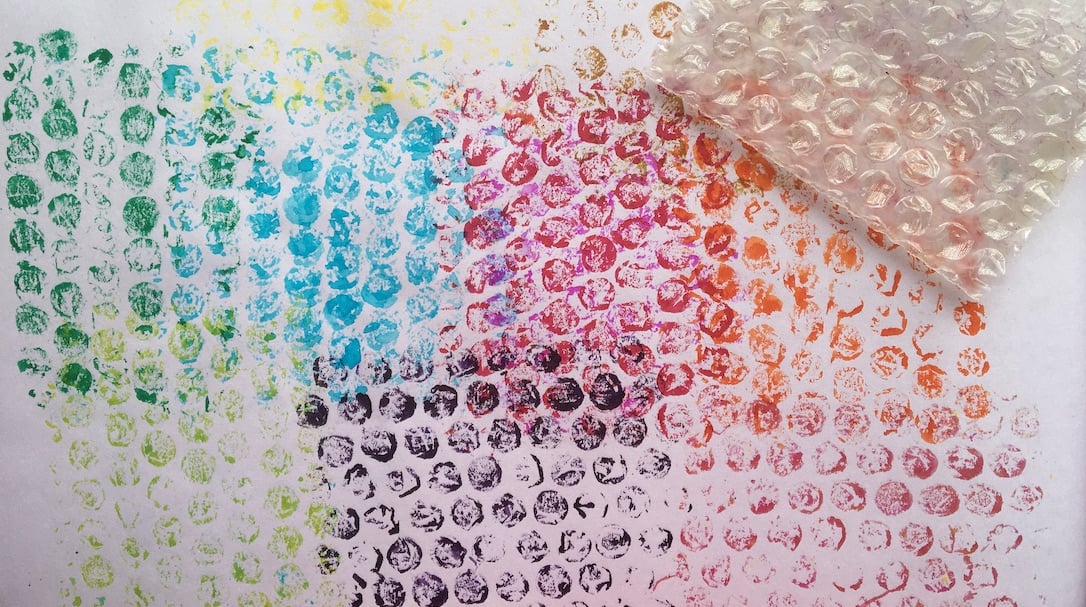 bubble wrap painting