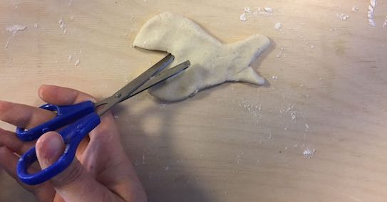 Cutting salt dough